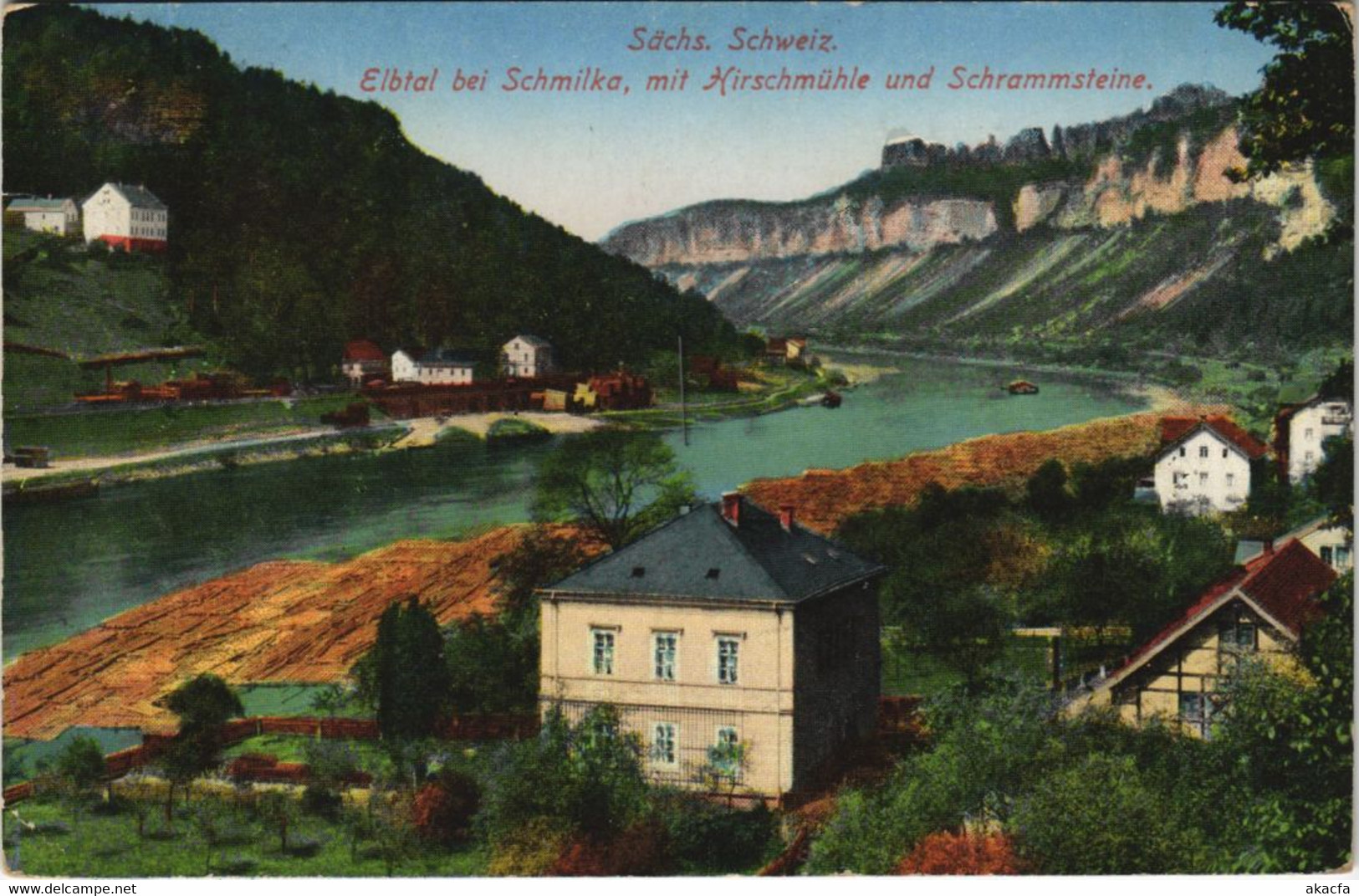 CPA AK Elbtal Bei Schmilka Mit Hirschmuhle Und Schrammsteine GERMANY (1080132) - Schmilka