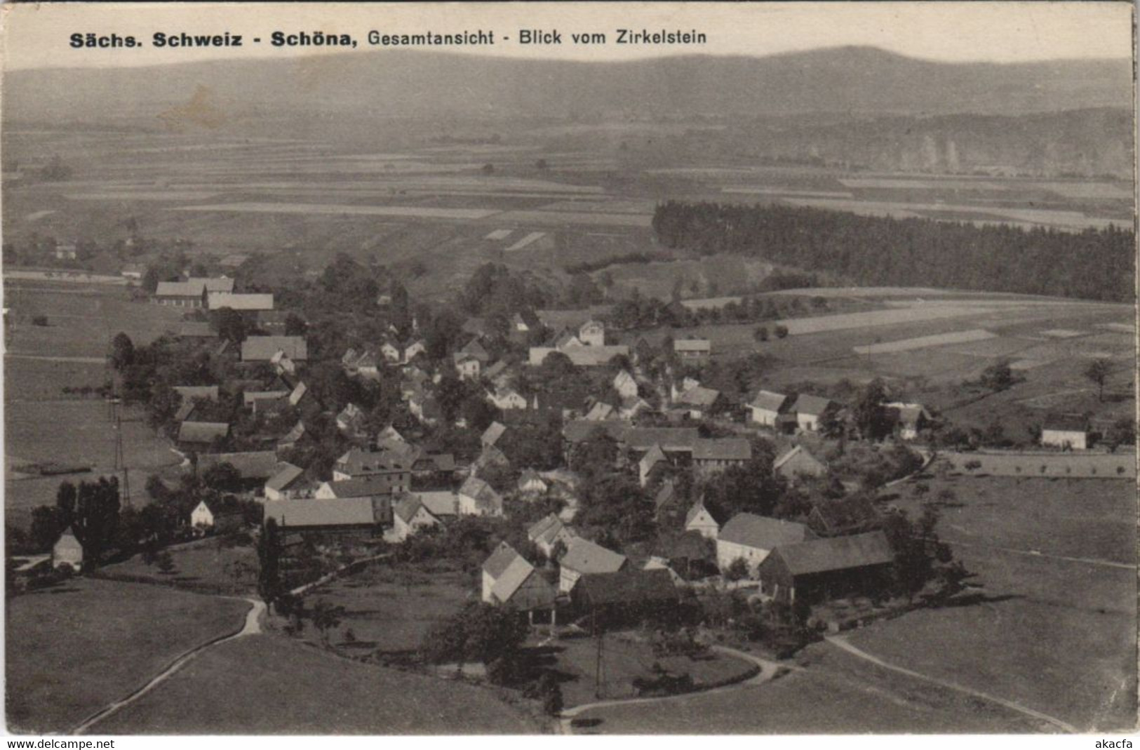 CPA AK Schona - Gesamtansicht - Blick Vom Zirkelstein GERMANY (1080148) - Schoena