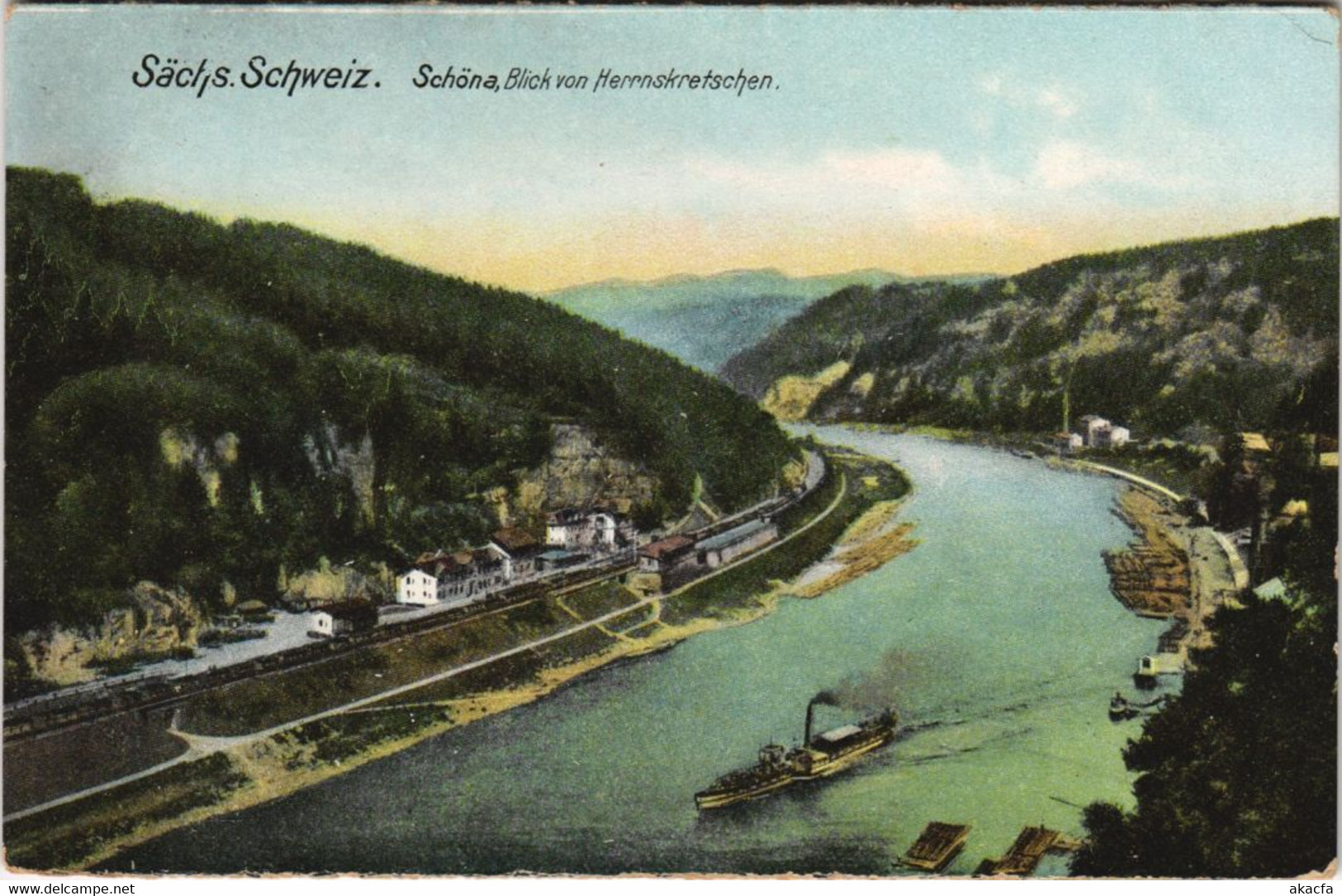 CPA AK Schona - Blick Vom Herrnskretschen GERMANY (1080165) - Schoena