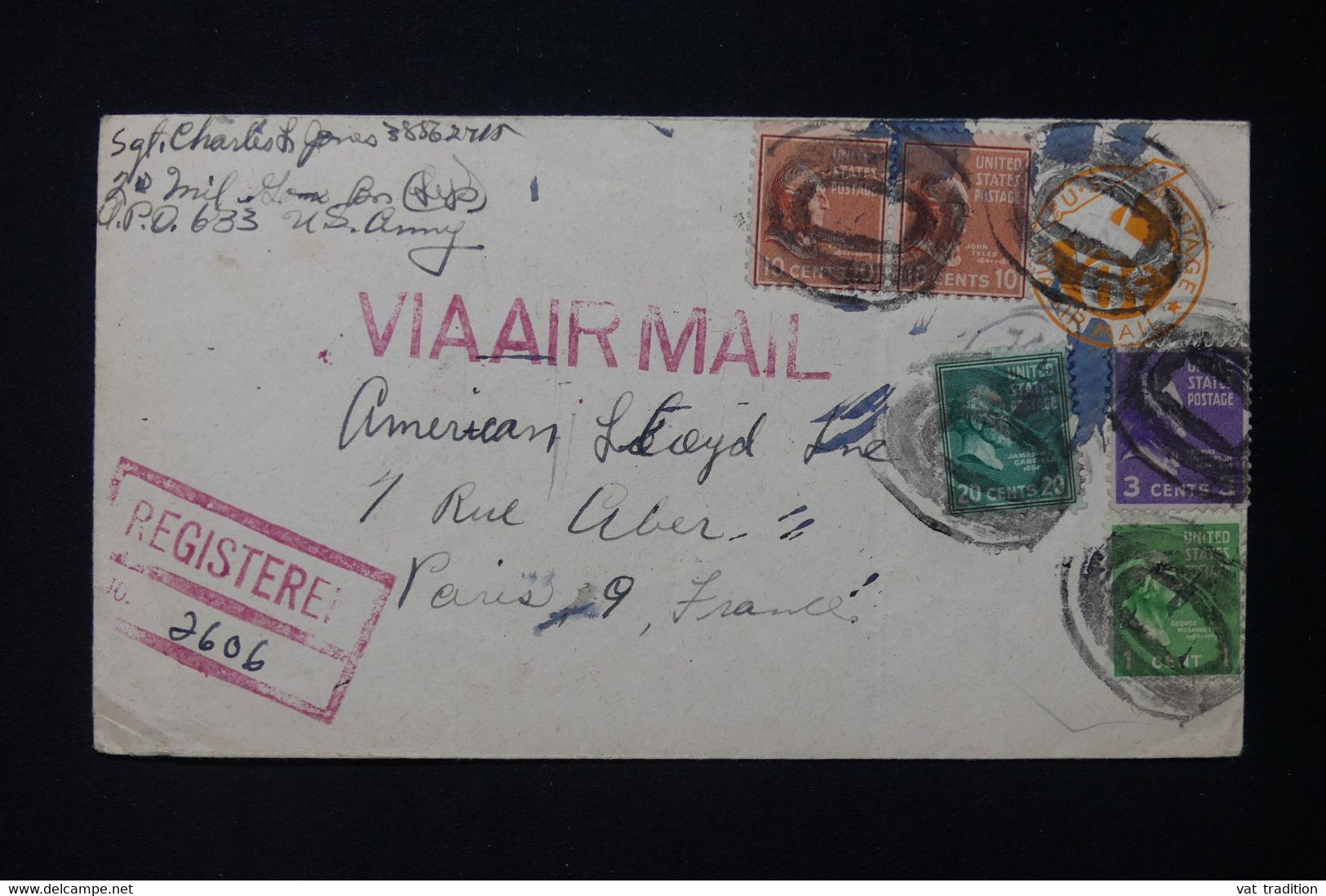 ETATS UNIS - Entier Postal D'un Soldat + Compléments En Recommandé Pour La France En 1946 - L 83954 - 1941-60