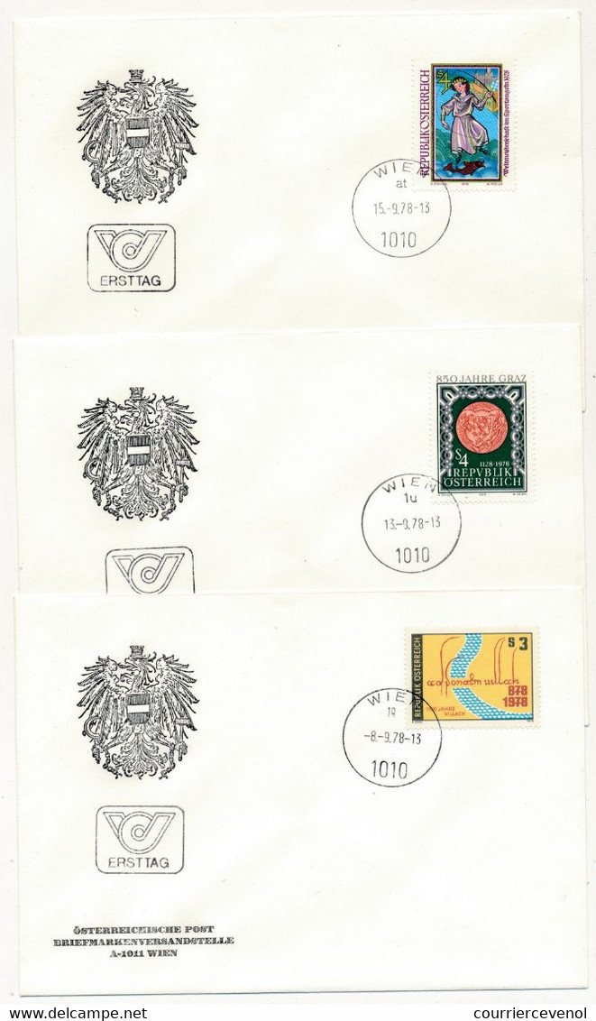 AUTRICHE - Lot De 12 Enveloppes FDC Année 1978 - WIEN - Parfait état - FDC