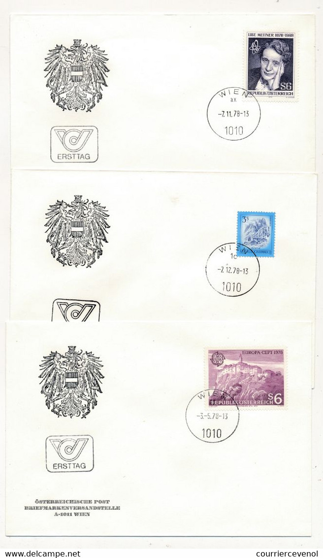 AUTRICHE - Lot De 12 Enveloppes FDC Année 1978 - WIEN - Parfait état - FDC