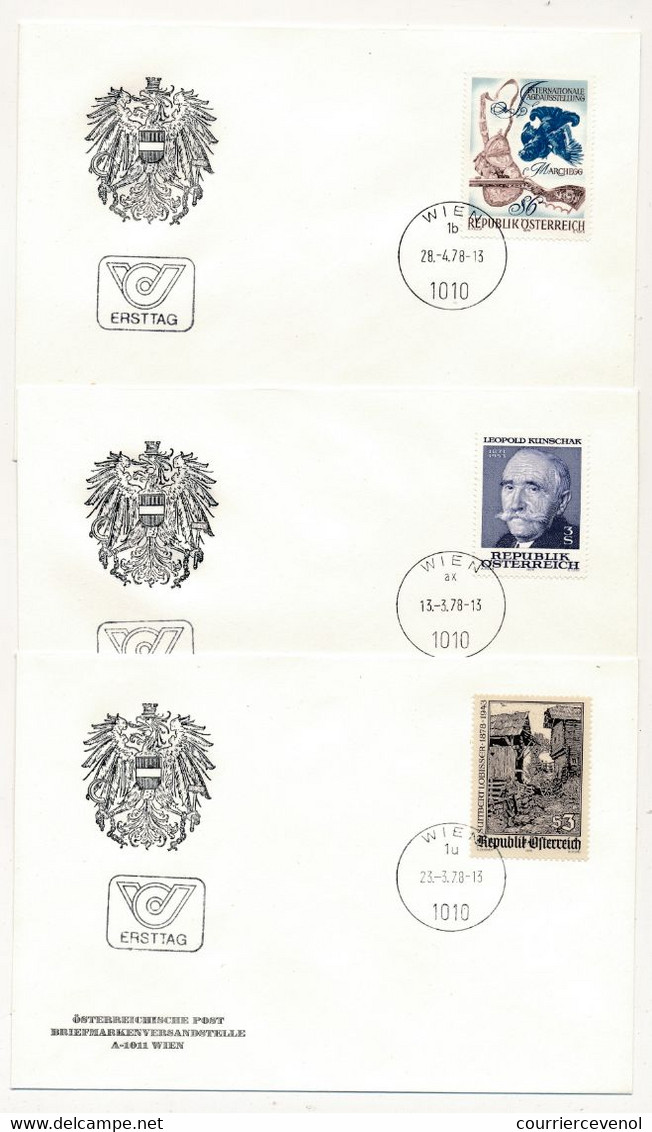 AUTRICHE - Lot De 12 Enveloppes FDC Année 1978 - WIEN - Parfait état - FDC