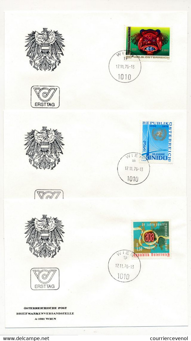 AUTRICHE - Lot De 12 Enveloppes FDC Année 1976 - WIEN - Parfait état - FDC