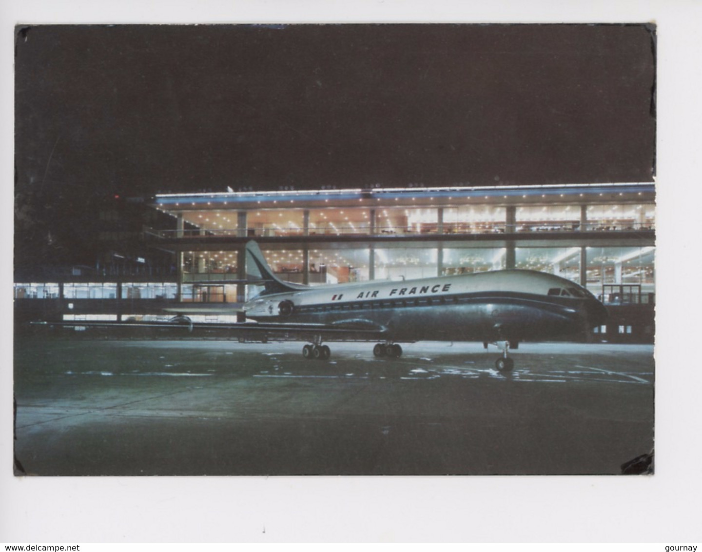 Paris Aéroport De Paris Orly : Avion Caravelle"Air France" Sur L'aire De Stationnement (illuminé De Nuit) N°154 - Flugwesen