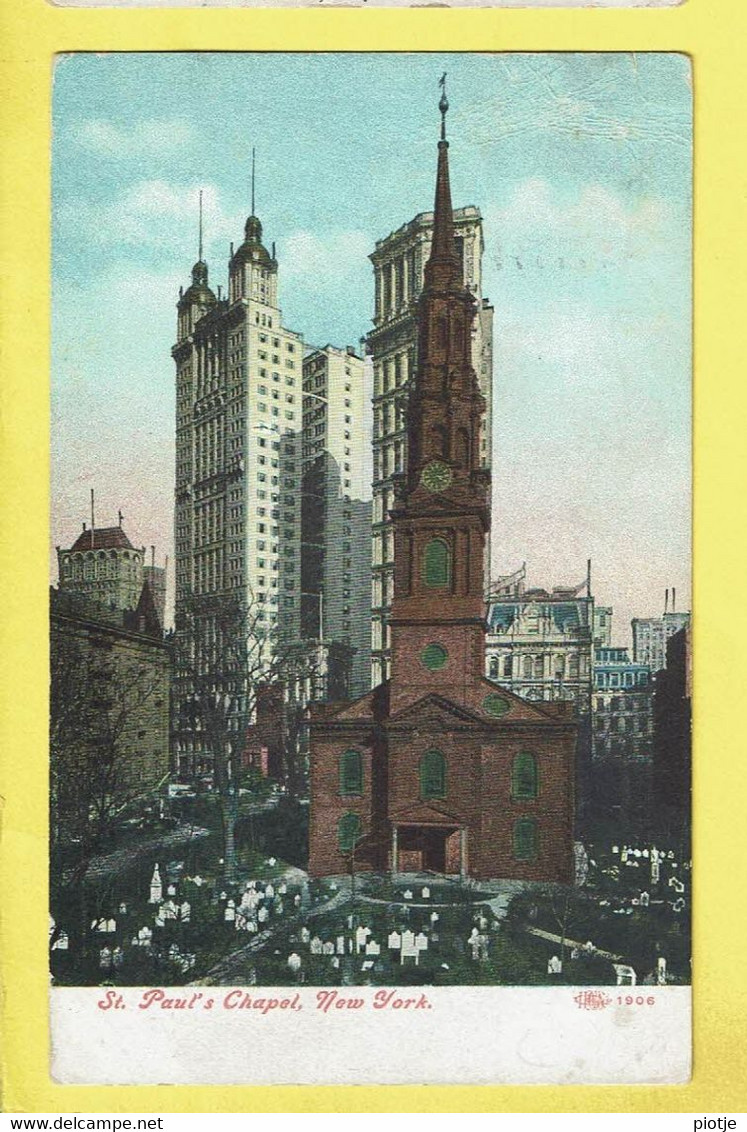 * New York City (USA) * (1906) Saint Paul's Chapel, Cemetery, Cimetière, église, Chapelle, Kapel, Church, Old - Églises