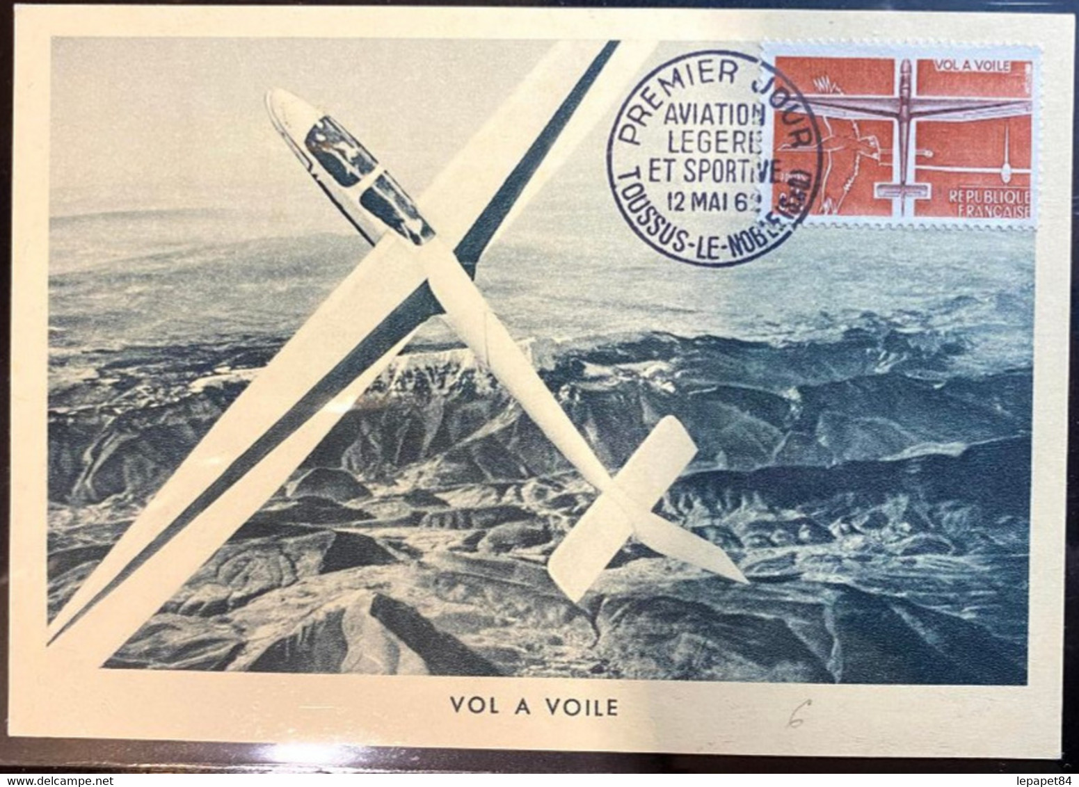 Carte-maximum -Aviation Légère Et Sportive- Vol à Voile  - N° 1340  - Cachet De Toussus Le Noble - 1960-1969