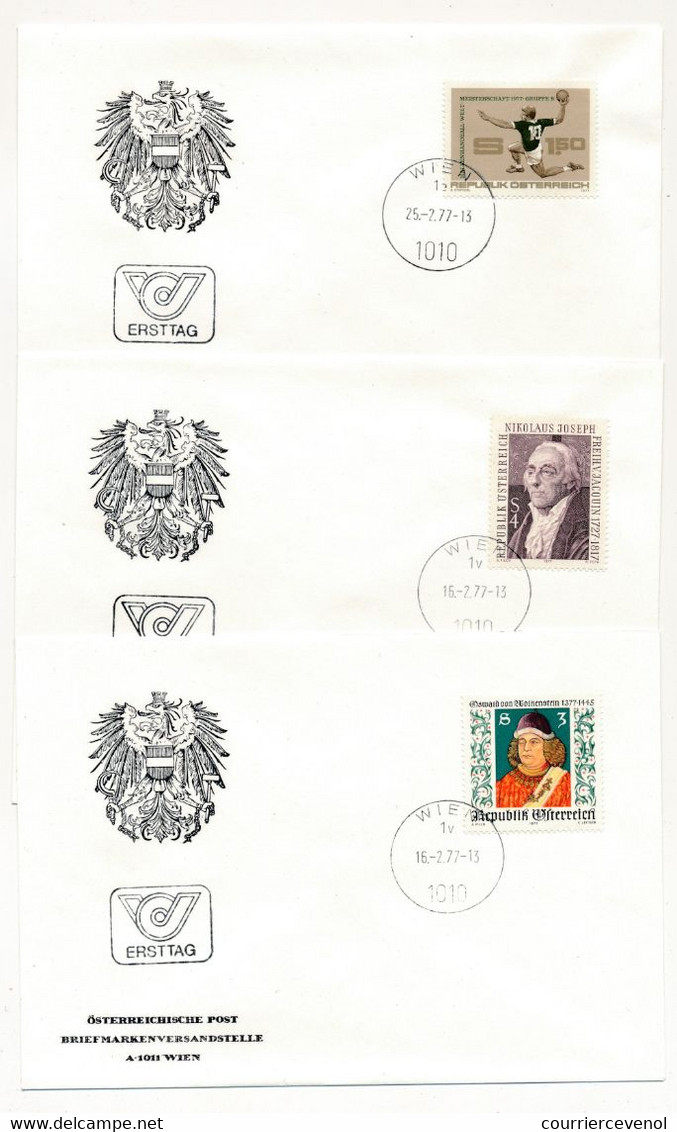 AUTRICHE - Lot De 12 Enveloppes FDC Année 1977 - WIEN - Parfait état - FDC