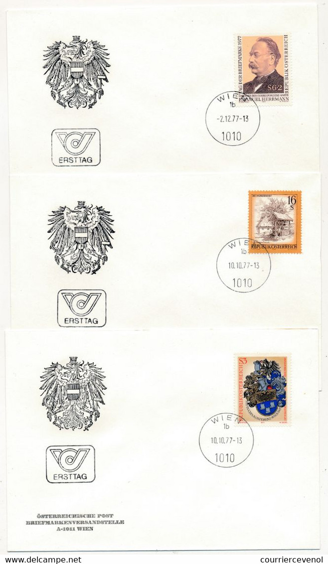 AUTRICHE - Lot De 12 Enveloppes FDC Année 1977 - WIEN - Parfait état - FDC