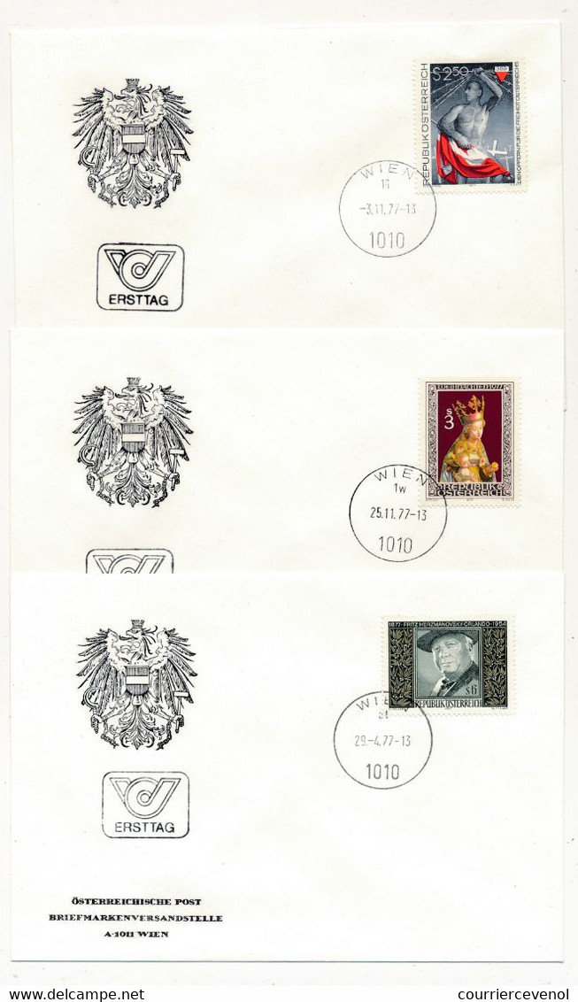 AUTRICHE - Lot De 12 Enveloppes FDC Année 1977 - WIEN - Parfait état - FDC