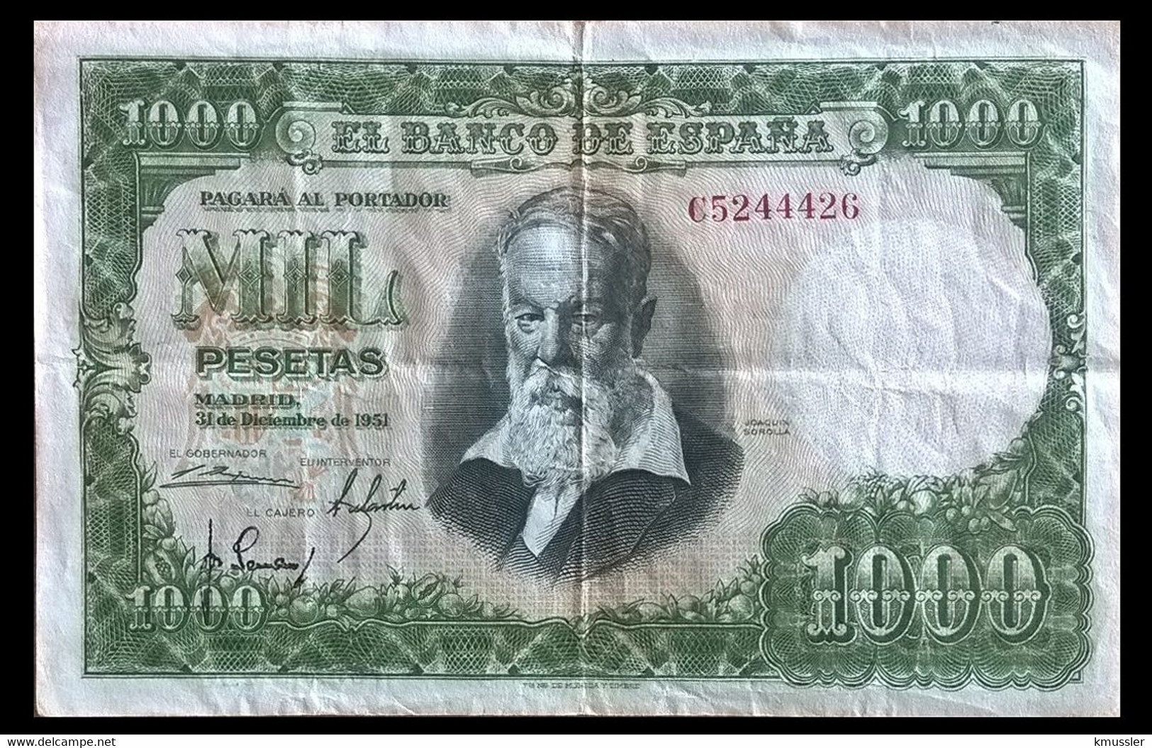 # # # Seltene ältere Banknote Spanien (Spain) 1.000 Pesetas 1957 # # # - 1000 Peseten