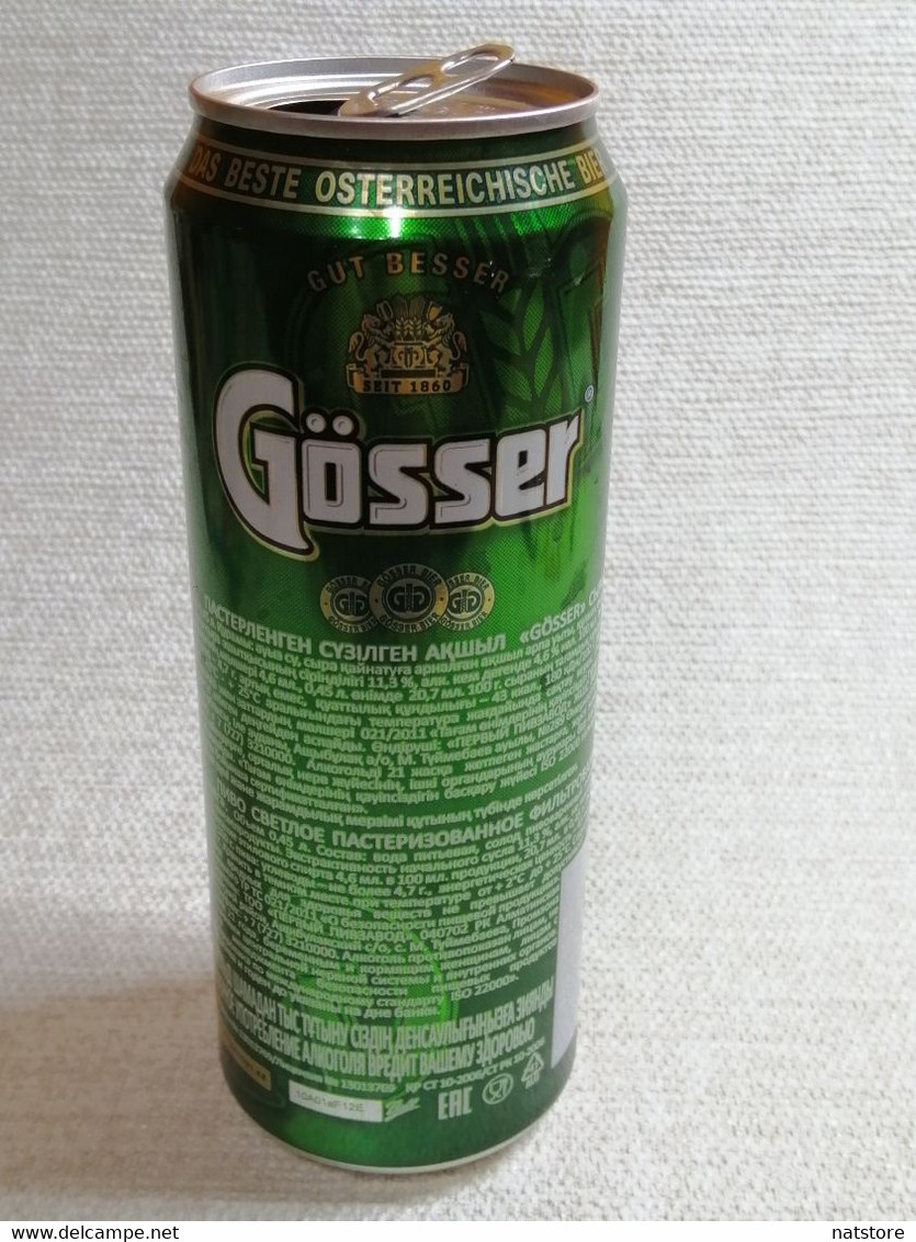 KAZAKHSTAN...BEER CAN..450ml. "GOSSER  " DAS BESTE OSTERREICHISHE BIER - Cans