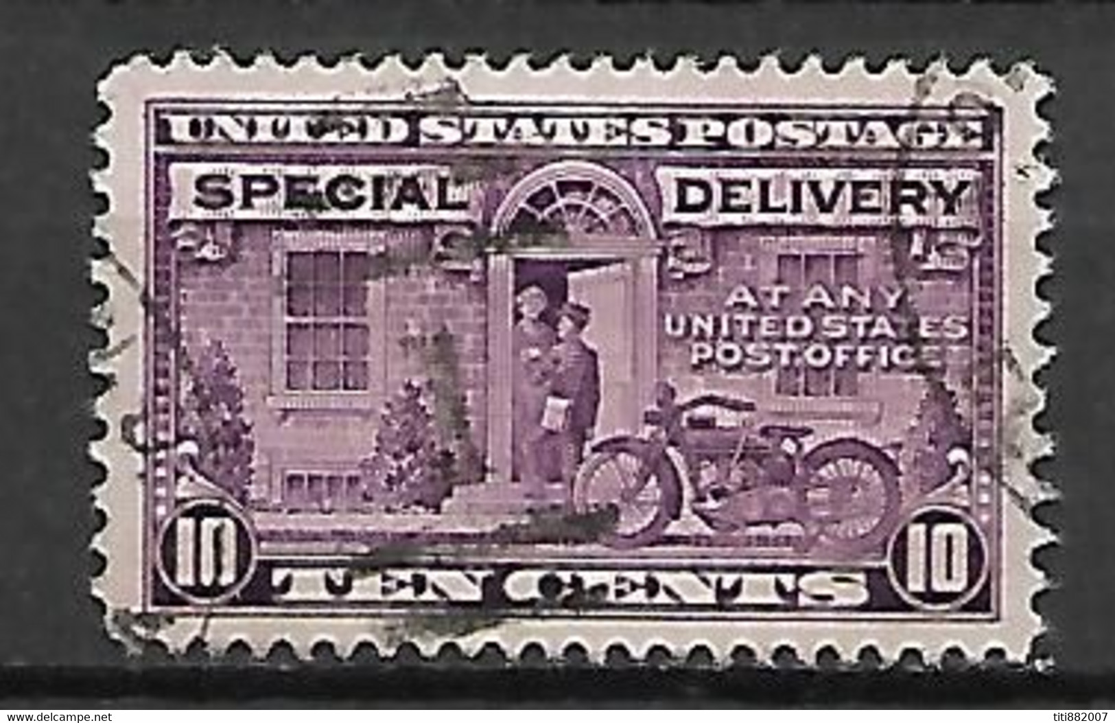 ETATS - UNIS    -   Par Express   - 1922 . Y&T N° 11 Oblitéré .  Facteur à Moto - Special Delivery, Registration & Certified