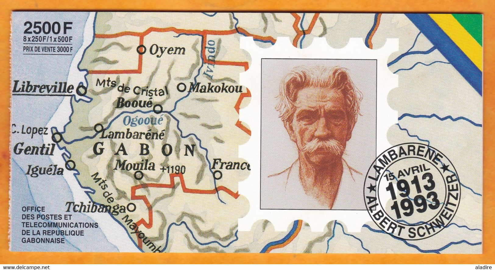 1993 - GABON - RARE CARNET - M.N.H. LUXE - Centenaire De L' Arrivée Du DR.SCHWEITZER à Lambaréné - 9 Timbres - Albert Schweitzer