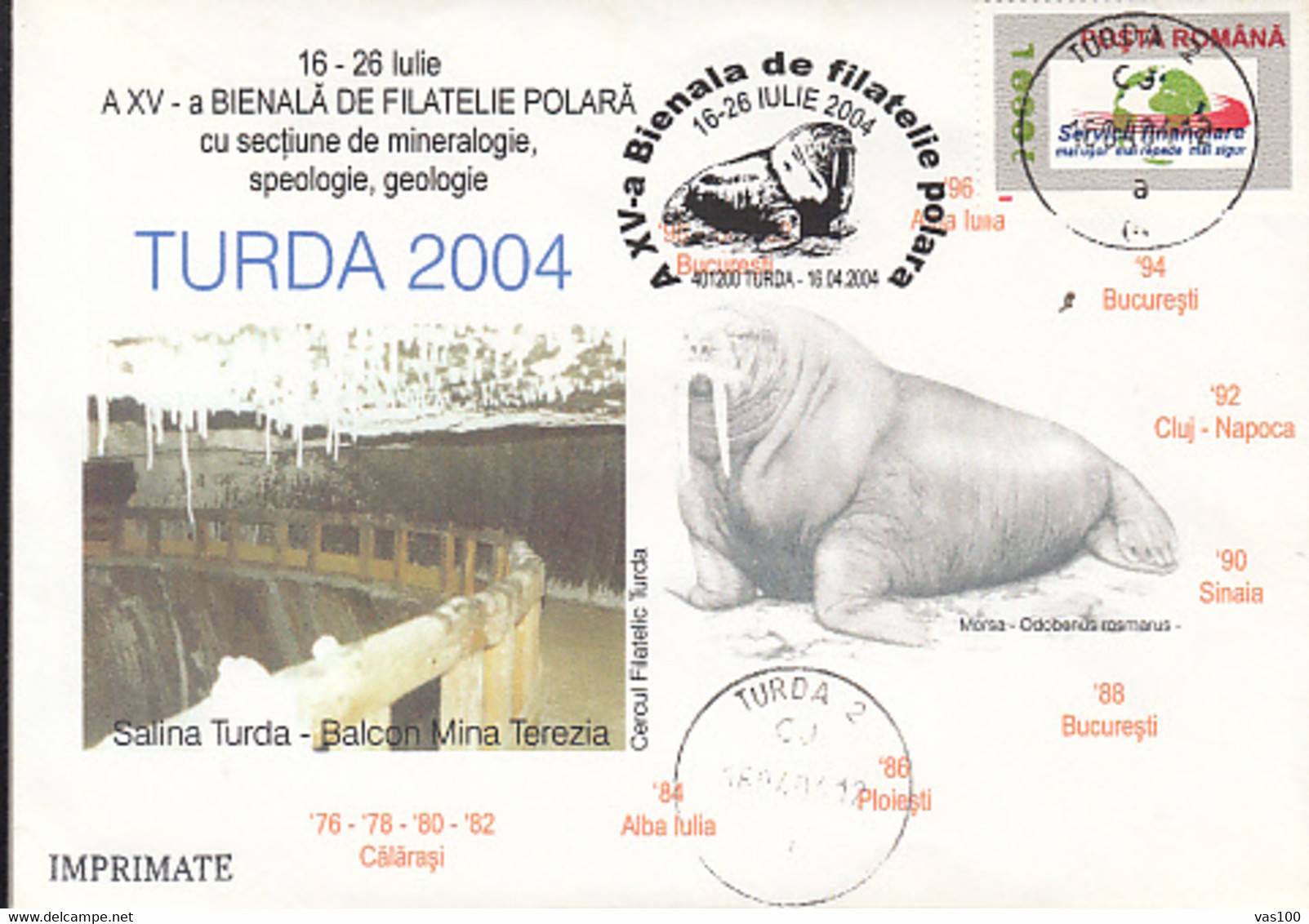 NORTH POLE, ARCTIC WILDLIFE, WALRUS, SPECIAL COVER, 2004, ROMANIA - Faune Arctique