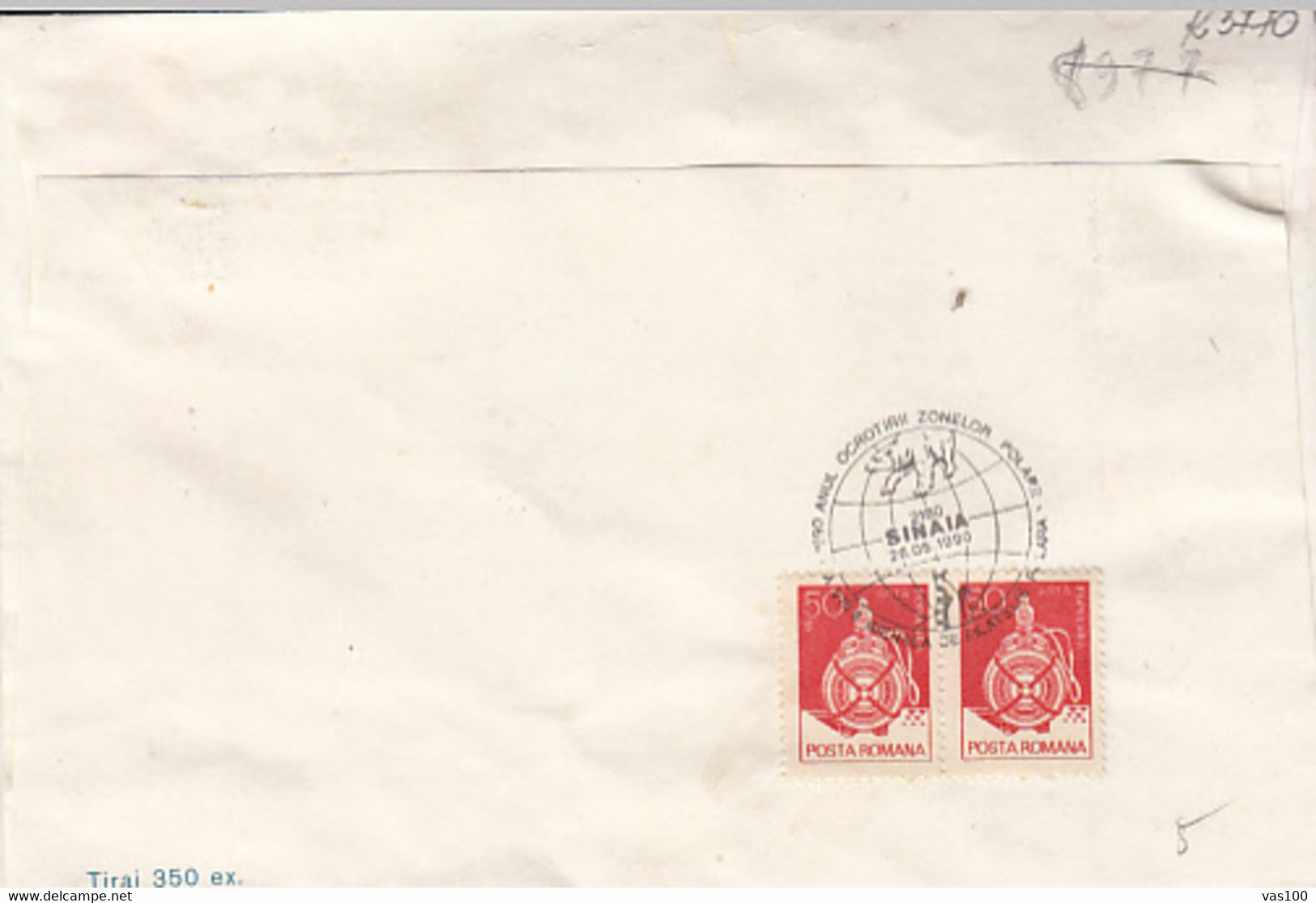 POLAR PHILATELY, YEAR OF PROTECTION OF POLAR REGIONS, SPECIAL COVER, 1990, ROMANIA - Preserve The Polar Regions And Glaciers