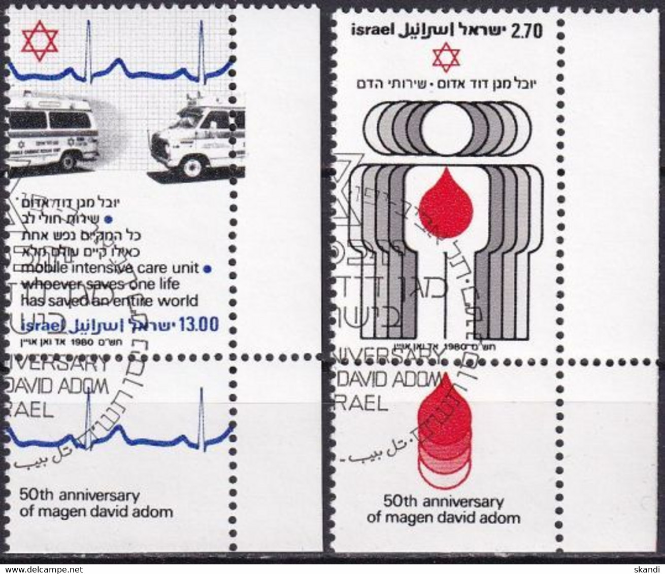 ISRAEL 1980 Mi-Nr. 819/20 O Used - Aus Abo - Gebraucht (mit Tabs)