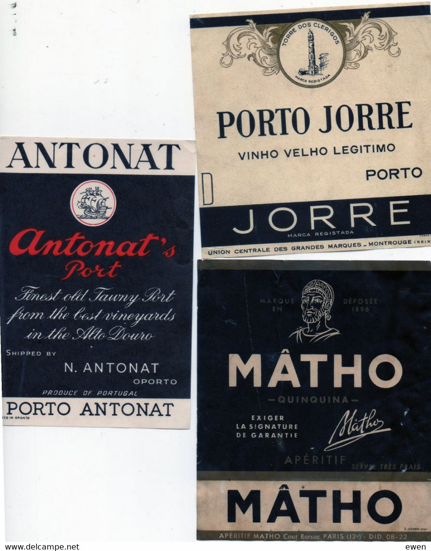 3 étiquettes Années 1950. Porto Et Quinquina - Otros & Sin Clasificación