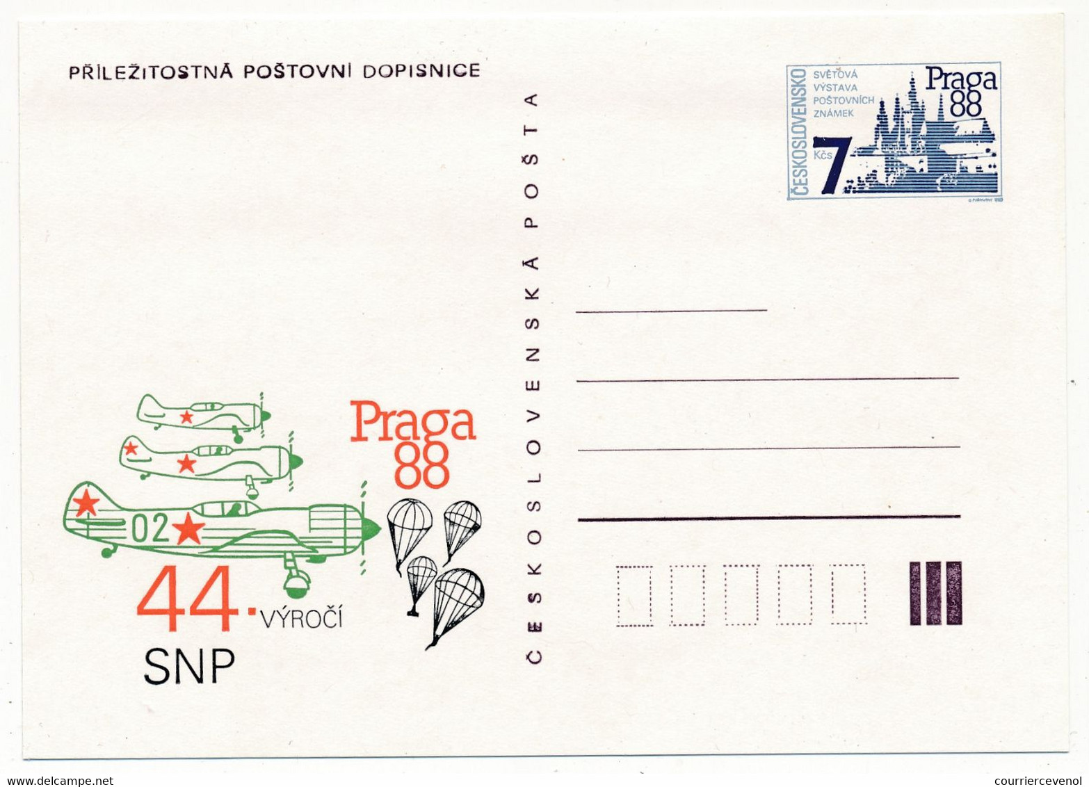 TCHECOSLOVAQUIE - Ensemble de 12 cartes postales (Entiers) au thème "PRAGA 88" - Tous neufs et SUP