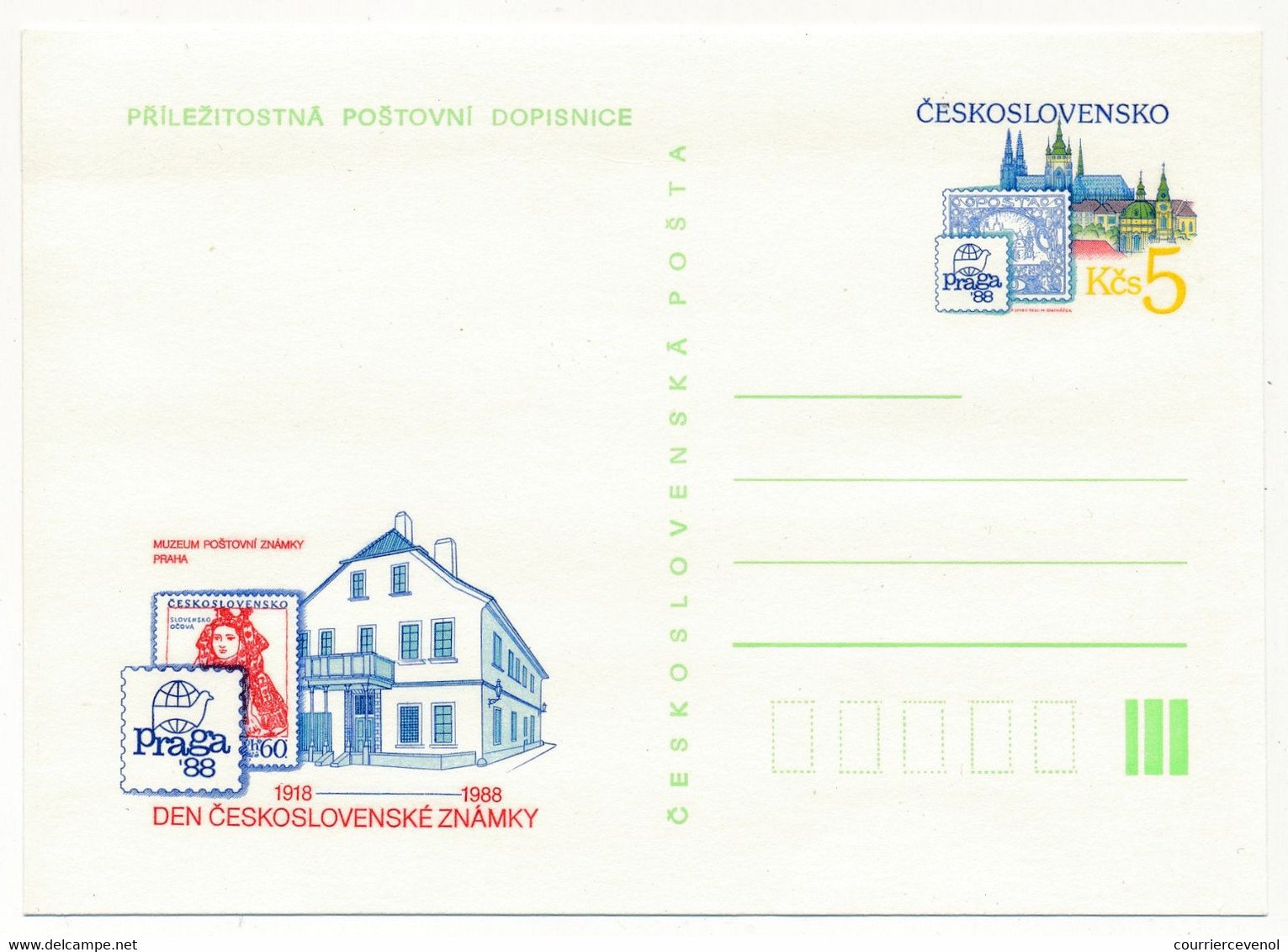 TCHECOSLOVAQUIE - Ensemble de 12 cartes postales (Entiers) au thème "PRAGA 88" - Tous neufs et SUP