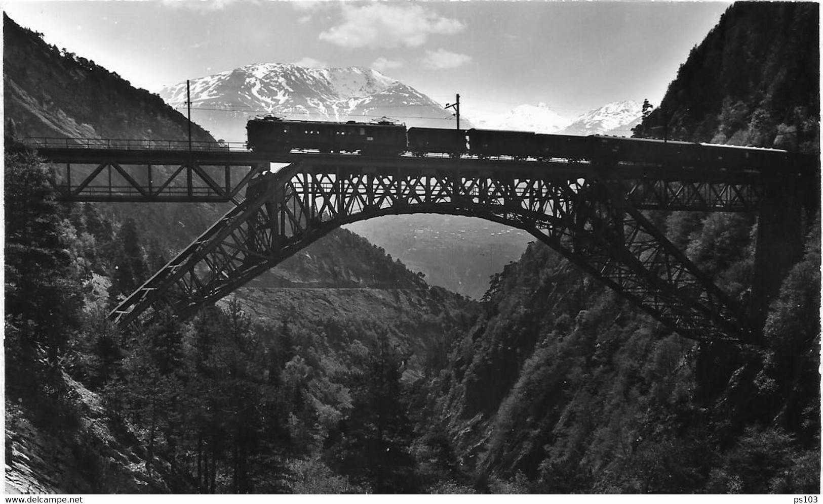 Suisse - Lötschbergbahn - Die Bietschtalbrücke Ob Raron / Rarogne (VS) - Train Sur Viaduc - Rarogne