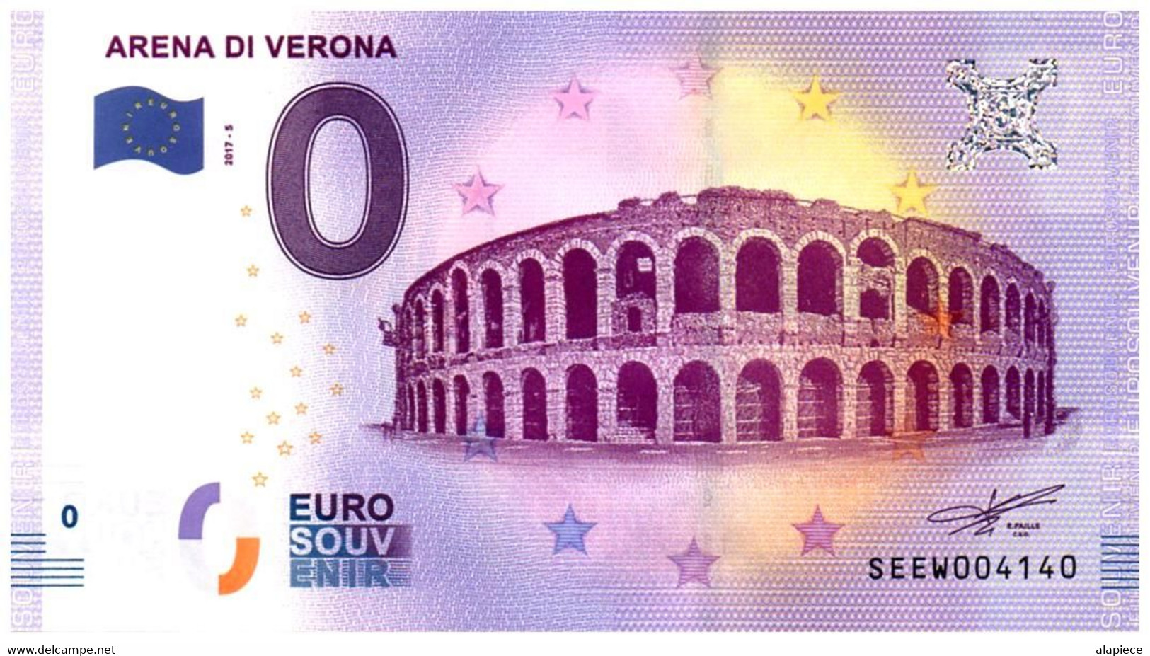 Billet Touristique - 0 Euro - Italie - Arena Di Verona - (2017-5) - Pruebas Privadas