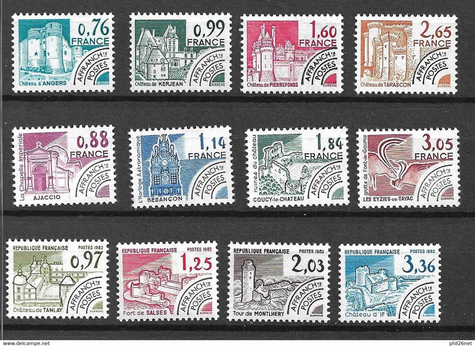 Préoblitérés    N°166  à 177  Châteaux Neufs * *  TB = MNH VF  - 1964-1988