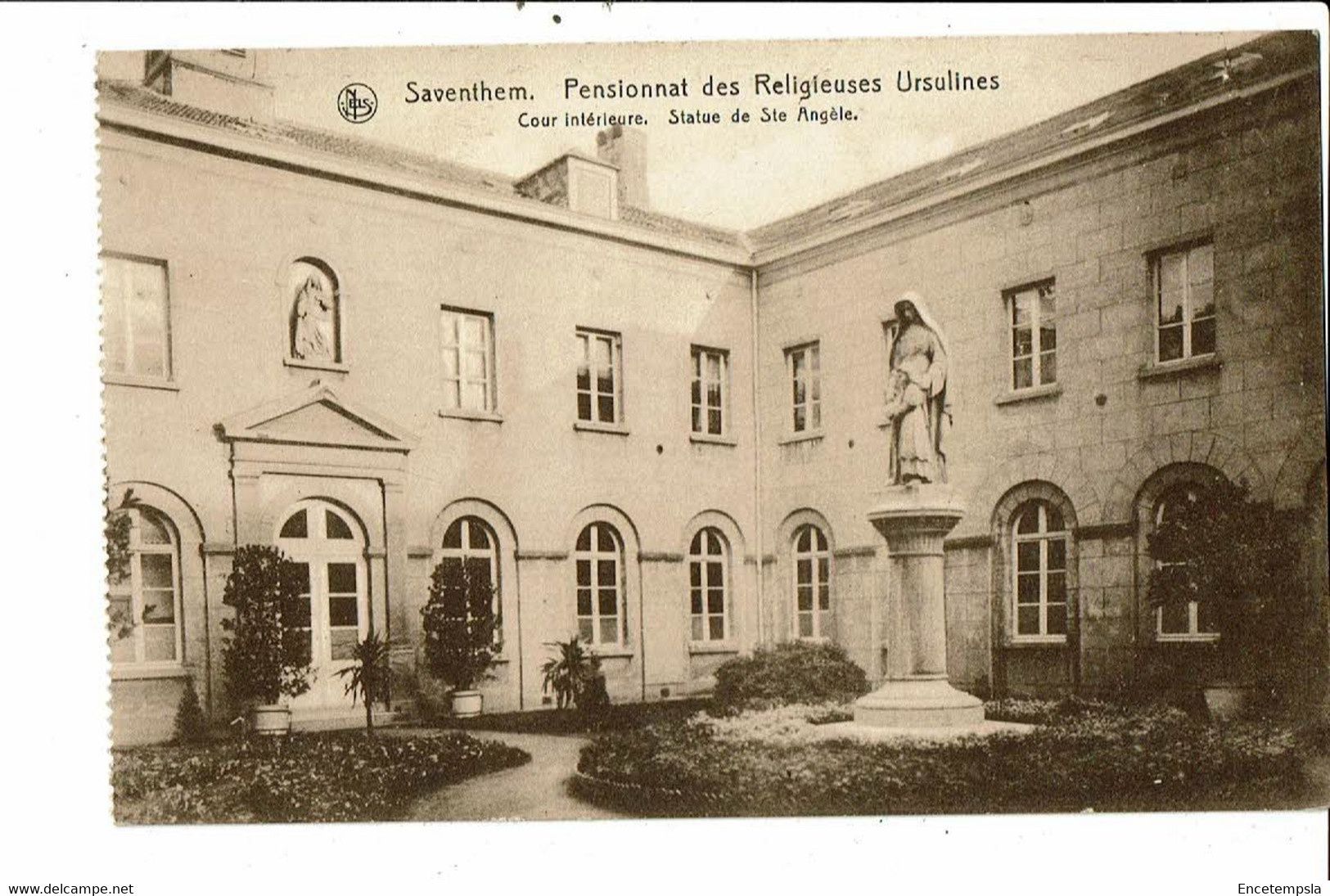 CPA Carte Postale Belgique-Saventhem- Pensionnat Des Religieuses Ursulines Cour Intérieure Statue De Ste Angèle-VM25919m - Zaventem