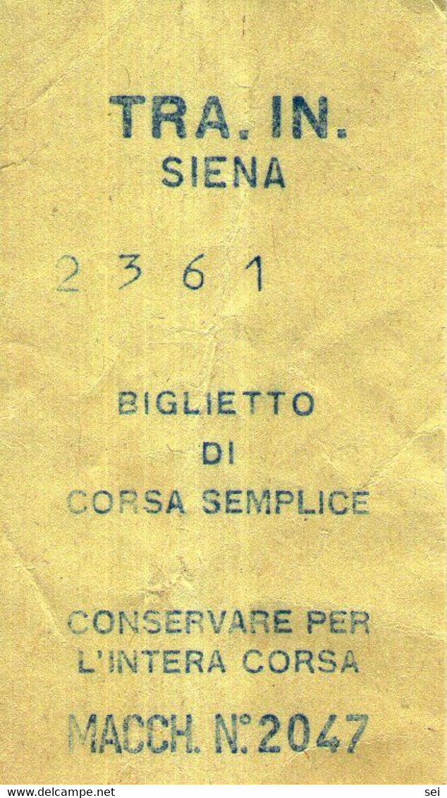 B 3806 -  Biglietto Di Viaggio, Siena - Europe