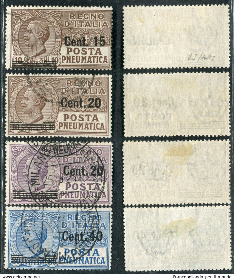 1924/25 Regno D'Italia Posta Pneumatica Set Usato N° S1901 - Correo Neumático