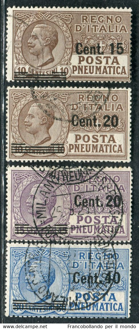 1924/25 Regno D'Italia Posta Pneumatica Set Usato N° S1901 - Pneumatische Post