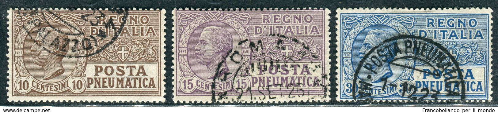 1913/23 Regno D'Italia Posta Pneumatica Set Usato N° S1900 - Poste Pneumatique