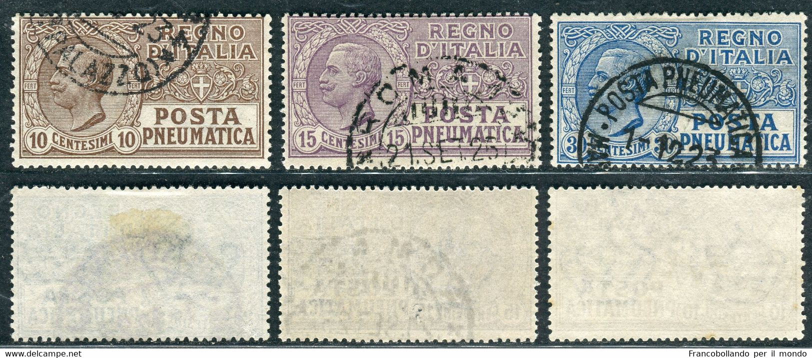 1913/23 Regno D'Italia Posta Pneumatica Set Usato N° S1900 - Pneumatic Mail