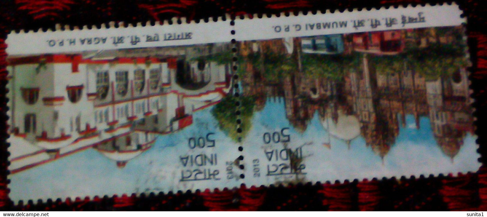 Architecture,postal Buildings,Agra,Mumbai,used Stamps, India - Sonstige & Ohne Zuordnung