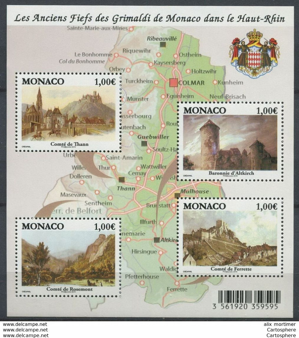 MONACO 2010 N° 2731/2734 ** Neuf MNH Superbe Fiefs Grimaldi Haut-Rhin Comtés De Thann De Ferrette Rosemont D' Altkirch - Altri & Non Classificati