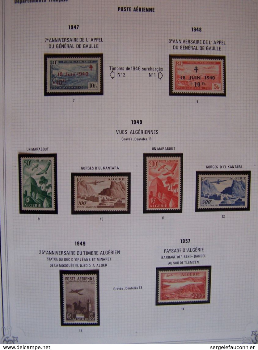 ALGERIE Département FRANCAIS. Timbres Neufs Poste Aérienne 1946-1957 - Sammlungen