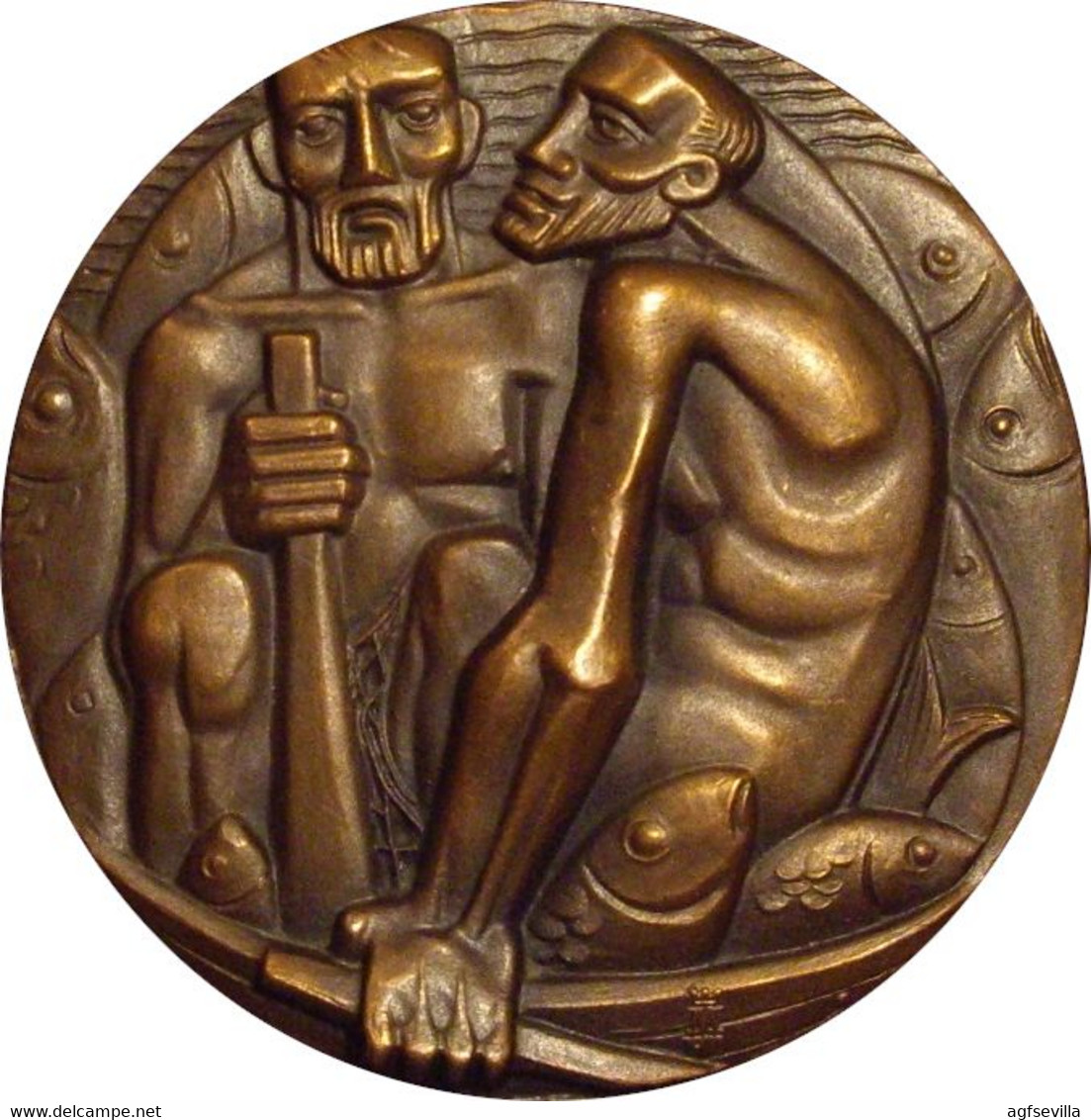 ESPAÑA. MEDALLA F.N.M.T. SUBASTA DE PESCADO. 1.971. BRONCE. ESPAGNE. SPAIN MEDAL - Professionnels/De Société