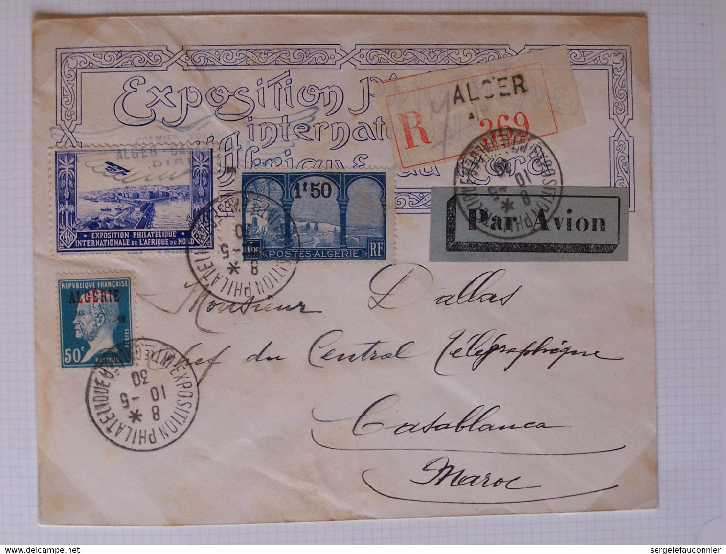 ALGERIE Département FRANCAIS. Feuilles: Oblitérations des bureaux d'Algérie 1924-1958