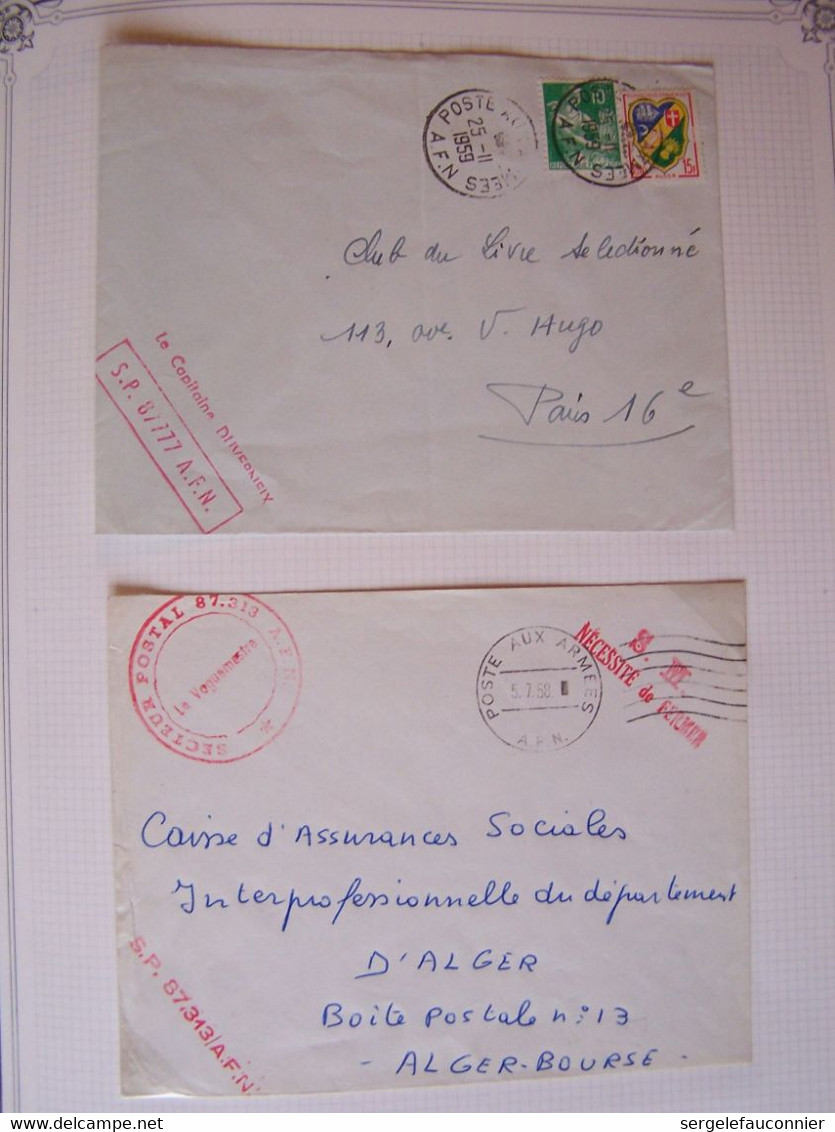 ALGERIE Département FRANCAIS. Feuilles: Oblitérations des bureaux d'Algérie 1924-1958