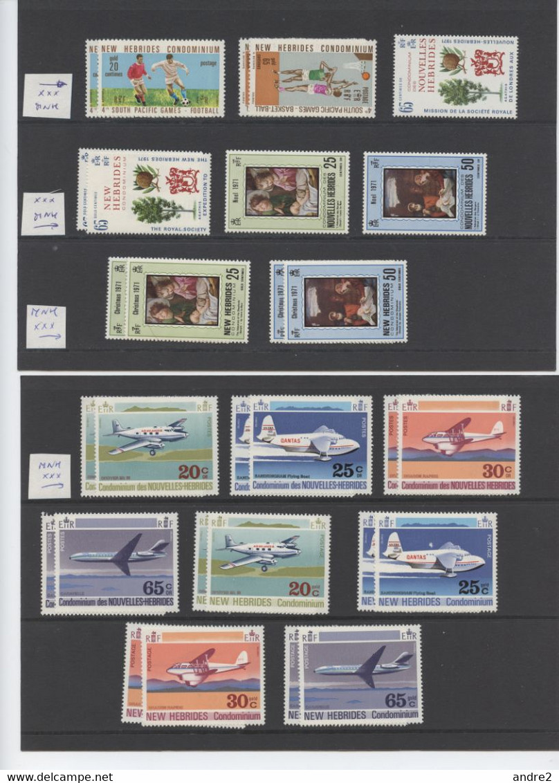 Nouvelles Hébrides - New Hebrides 1908 - 1974 Collection  *** MNH ( see scans ) , * MH et oblitérés