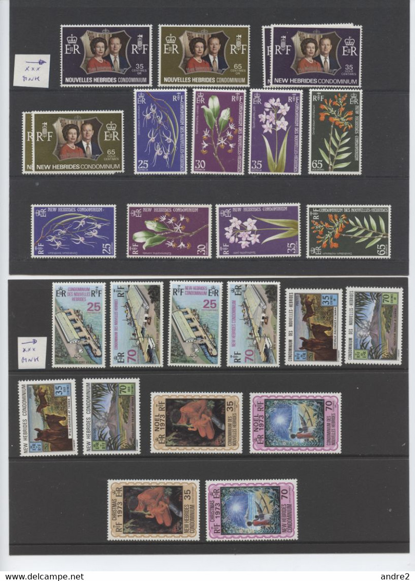 Nouvelles Hébrides - New Hebrides 1908 - 1974 Collection  *** MNH ( see scans ) , * MH et oblitérés