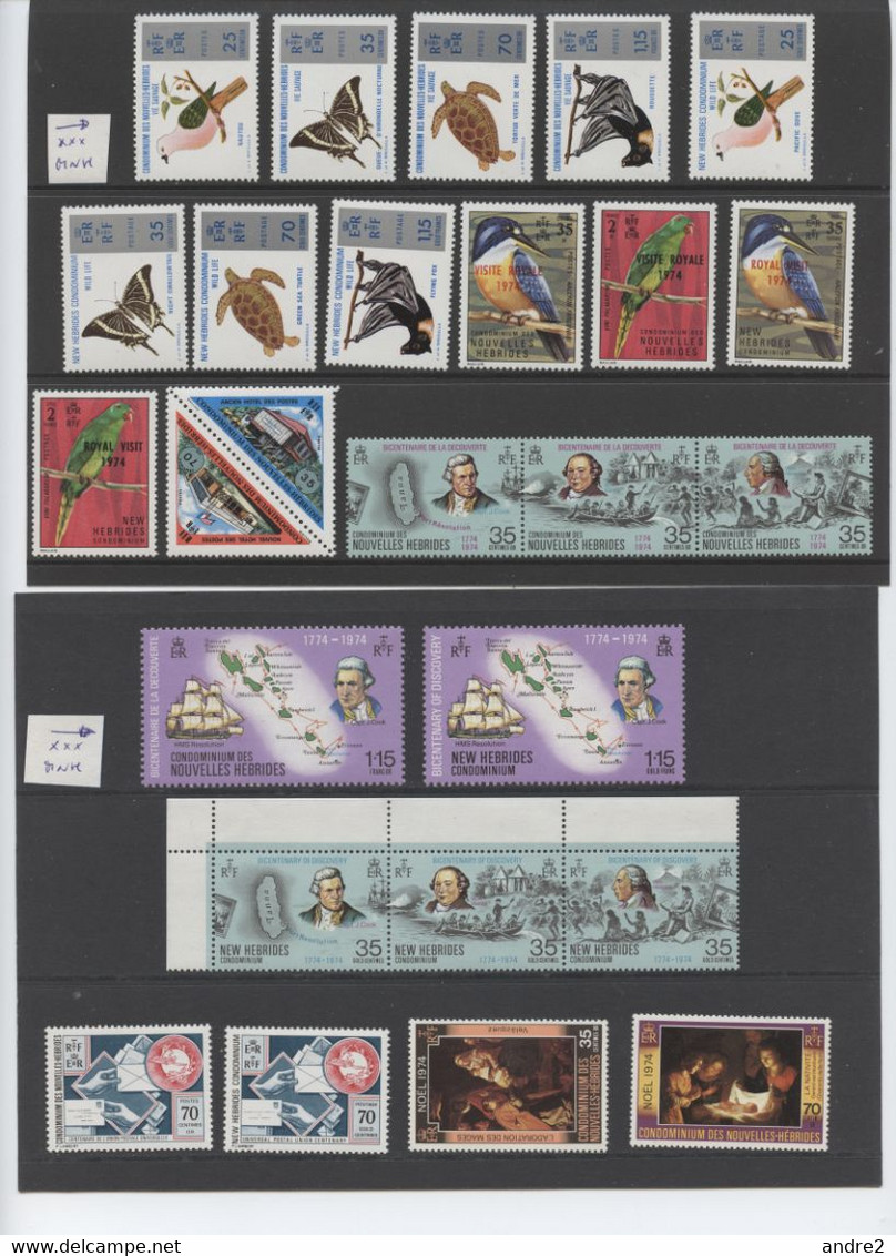 Nouvelles Hébrides - New Hebrides 1908 - 1974 Collection  *** MNH ( see scans ) , * MH et oblitérés