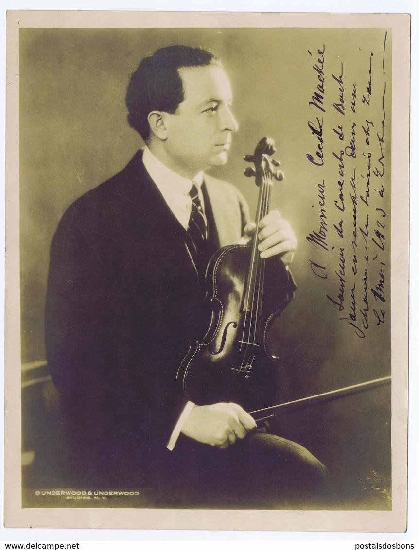 Cx19) Russian American Violinist David Rubinoff Rubinov Photo Autografo Autograph 1920 - Autographs