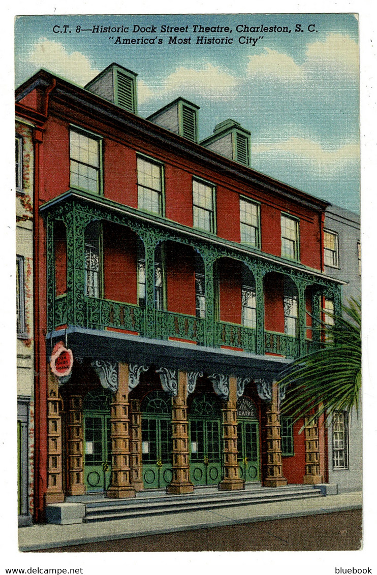 Ref 1438 - Early USA Postcard - Historic Dock Street Theatre - Charleston - South Carolina - Charleston