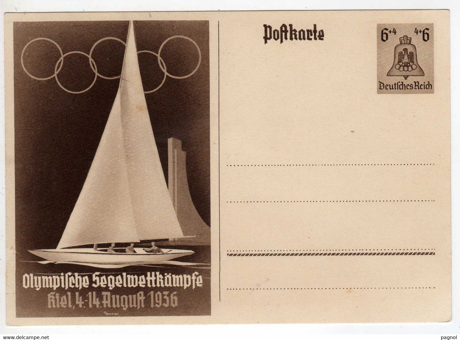 Jeux Olympiques 1936 :  Jeux D'été: Voile : Entiers Postaux - Giochi Olimpici