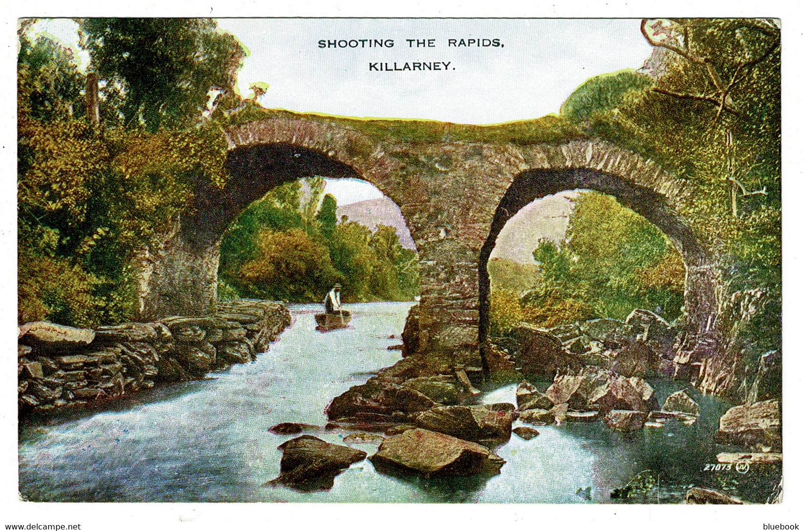 Ref 1440 - Early Postcard - Shooting The Rapids - Killarney - County Kerry Ireland - Kerry
