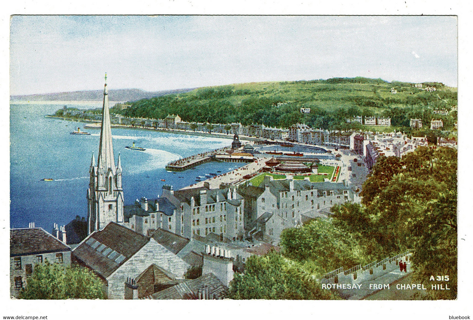 Ref 1440 - Early Postcard - Rothesay From Chapel Hill - Isle Of Bute Scotland - Bute
