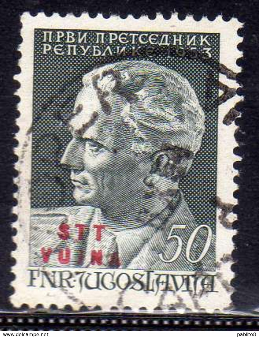 TRIESTE B 1953 COMPLEANNO 61 TITO YUGOSLAVIA SOPRASTAMPATO JUGOSLAVIA OVERPRINTED 61TH BIRTHDAY USATO USED OBLITERE' - Used