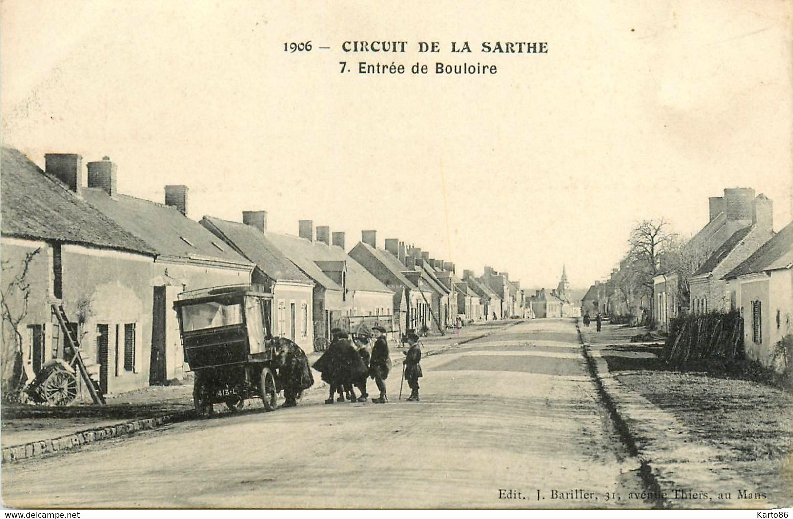 Bouloire * Route * Entrée De La Commune * Automobile Voiture Ancienne - Bouloire