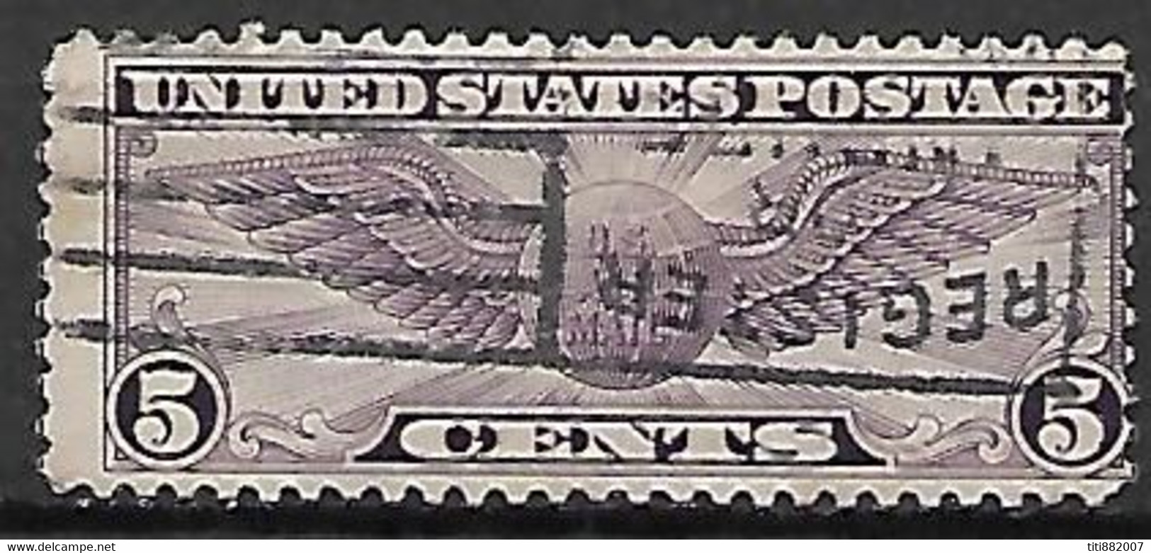 ETATS - UNIS    -     Poste Aérienne   -  1930  .  Y&T N° 12 Oblitéré.   Insigne De Pilote - 1a. 1918-1940 Gebraucht